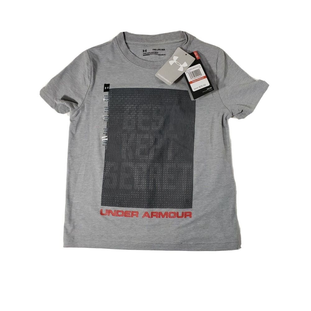 Under Armour Boys' Lenticular‎ Best Kept T-Shirt Heatgear Gray Extra Small